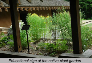 educational sign at the native plant garden